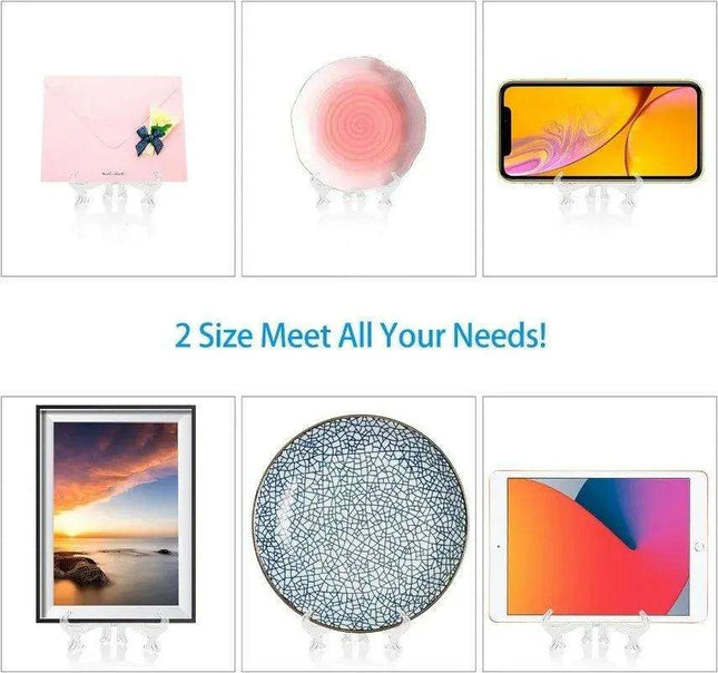 20-Piece Versatile Display Stands in Clear and Black for Stylish Home Showcasing