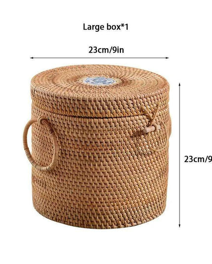 Elegant Handwoven Rattan Tea Caddy: The Perfect Organizer for Tea Aficionados