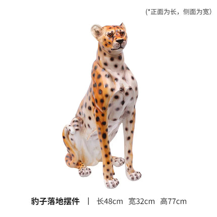 Home Decor Leopard Statue Gardens Ornament Creative Courtyards Decorat