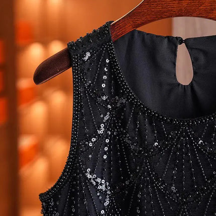 Women's Sleeveless Beaded & Sequined Blouse