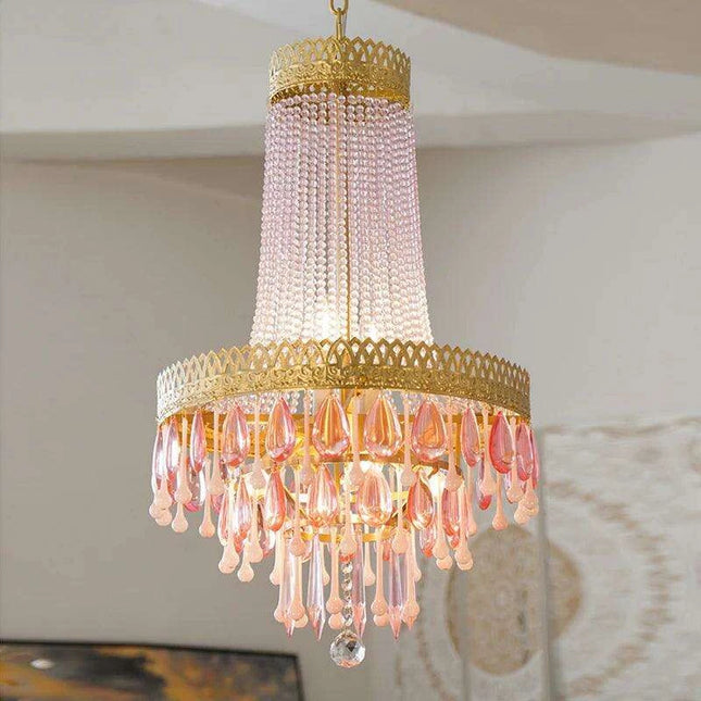 Glamorous Crystal Pendant Chandelier – Ideal for Home and Girls' Bedroom Aesthetics