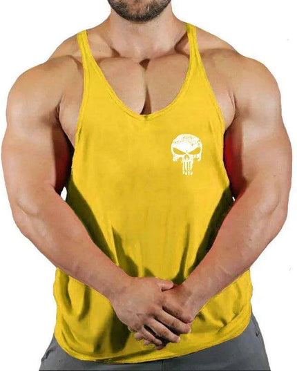 Men's Y-Back Sleeveless Gym Tank - Essential Workout Vest for Bodybuilders and Lifters