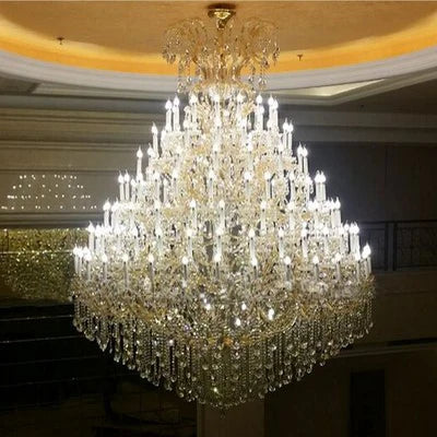 Grand Multi-Tier LED Crystal Chandelier | Hotel Lobby & Villa