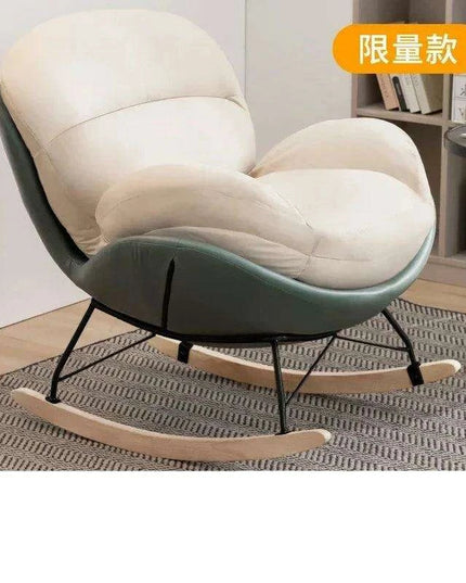 Plush Velvet Nordic Rocking Chair - Elegant Lounge Seating for Ultimate Relaxation