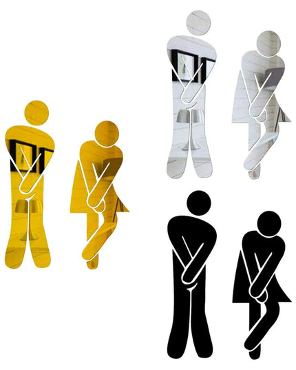 Acrylic Gender-Specific Bathroom Signage Set for Commercial Spaces