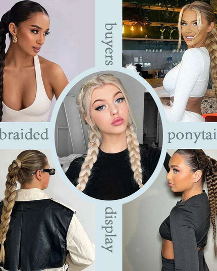Chic Transformation: 24-Inch Long Twist Braid Ponytail Extensions for Effortless Elegance