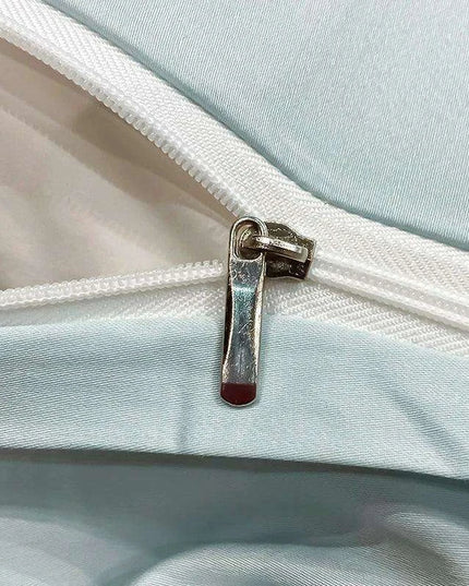 Luxury Rose Butterfly Embroidery 4-Piece Egyptian Cotton Bedding Set