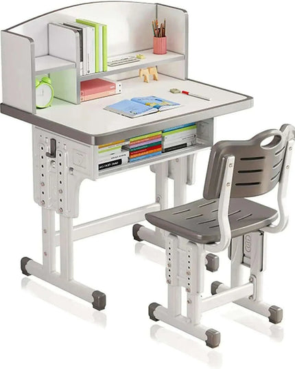 ErgoKids Ergonomic Study Desk & Chair Set with Bookshelf - Adjustable for Growing Children