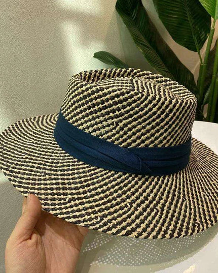 Chic Adjustable Wide Brim Straw Hat for Women - Stylish Sun Protection Beach Accessory Available in 50 Colors