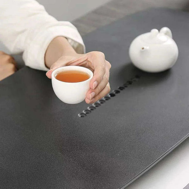 Elegant Natural Stone Tea Serving Tray - Modern 1-Piece Decorative Set, 50x20cm