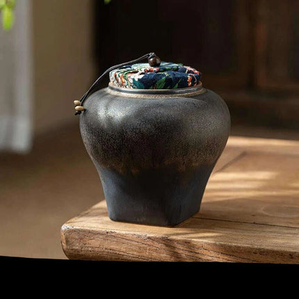 Elegant Vintage Gilt Ceramic Tea Pot - Artistic Storage Solution and Stylish Home Accent