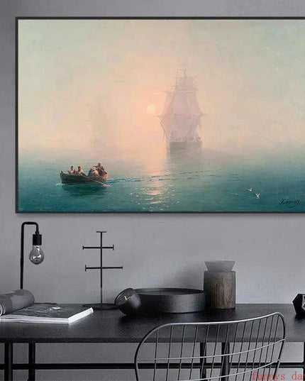 Sailboat Serenity Coastal Canvas Art for Contemporary Home Decor