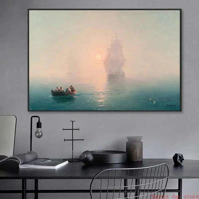 Sailboat Serenity Coastal Canvas Art for Contemporary Home Decor