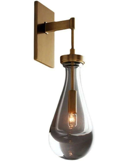 Luxurious Copper Finish Crystal Water Droplet LED Wall Light - Nordic Modern Design