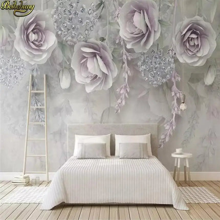 Très Elite Retro 3D Flower Oil Painting Wall Art Mural for Living Room