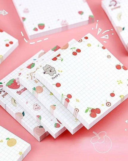 Playful Pets and Fruits Sticky Notes Set: Fun Organization for All