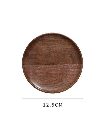 Elegant Japanese Walnut Round Serving Platter for Upscale Events