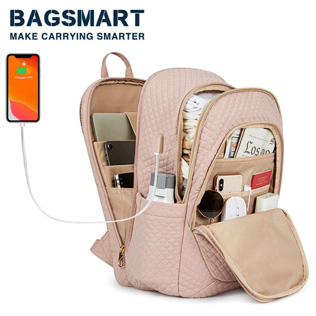 Sleek USB Charging Waterproof Backpack for Women - Perfect for Travel and Daily Use