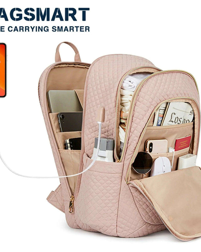 Sleek USB Charging Waterproof Backpack for Women - Perfect for Travel and Daily Use