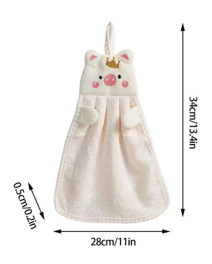 Charming Piglet Plush Microfiber Towels - Luxurious Kitchen & Bathroom Collection