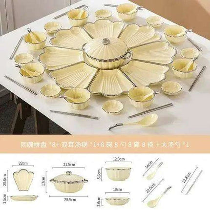 Chic Fan-Design Dining Set for Unforgettable Gatherings