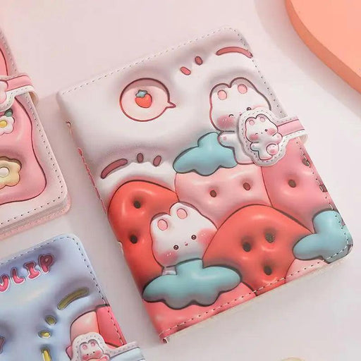 Bunny Planet Delight: Colorful Student Planner Notebook with Magnetic Closure