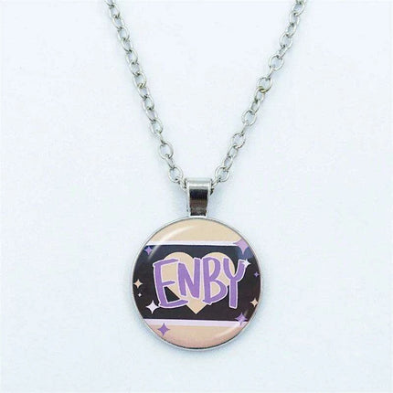 Vibrant Customizable Rainbow Glass Pendant Necklace for Love and Pride Celebration