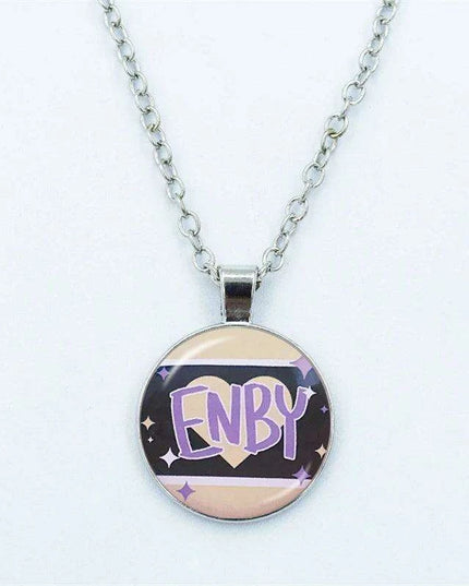 Vibrant Customizable Rainbow Glass Pendant Necklace for Love and Pride Celebration