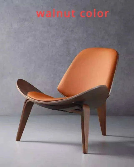 Nordic Artistic Solid Wood Lounge Chair with Unique Airplane Shell Design