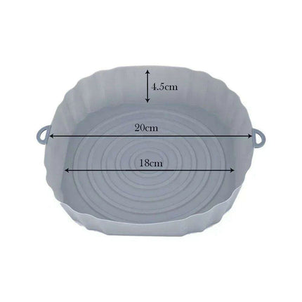 Sustainable 18CM Silicone Air Fryer Tray - Reusable Basket for Health-Conscious Cooking
