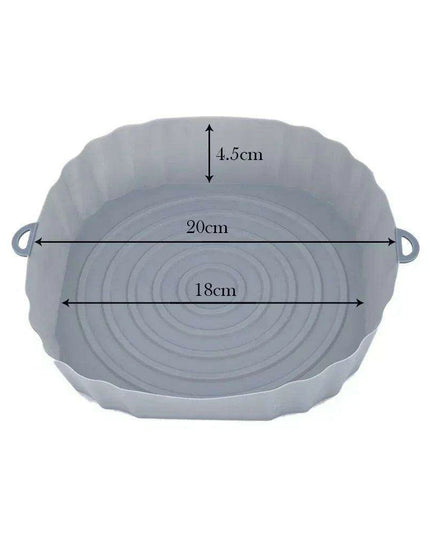 Sustainable 18CM Silicone Air Fryer Tray - Reusable Basket for Health-Conscious Cooking