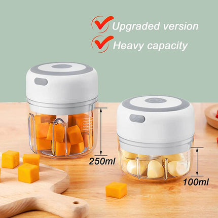 Compact Electric Garlic Chopper with Quick-Slice Technology and Adjustable Capacity
