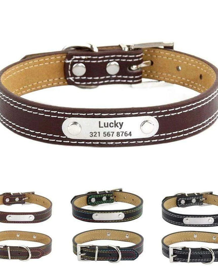 Glamorous Personalized Engraved Leather Dog Collar with Sparkling Accents