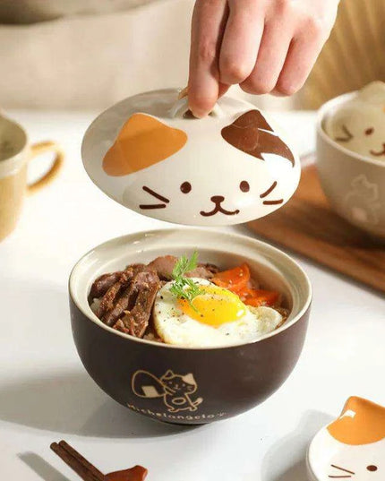 Playful Japanese Cat Ceramic Bowl Collection - Elevate Your Dining with Whimsical Delight