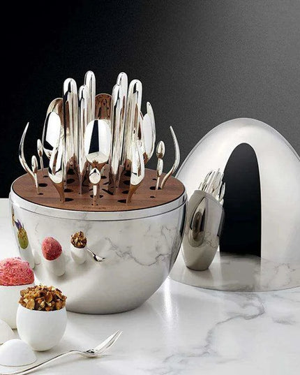 Coffee Silver Dessert Spoon and Fork set