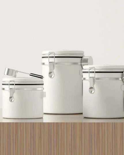 Stylish Stainless Steel Coffee Bean Canister with Date Tracker and Carbon Release Valve