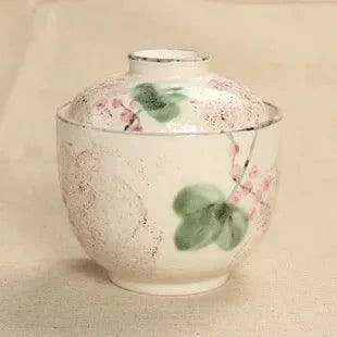Exquisite Hand-Painted Japanese Porcelain Stew Bowl Set with Lids