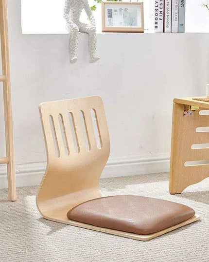 Japanese Minimalist Legless Floor Chair with Elegant Wooden Design - Ideal for Cozy Spaces