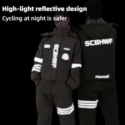 Global Blooming Winter Windproof Motorcycle Suit - Thick Graphene Line