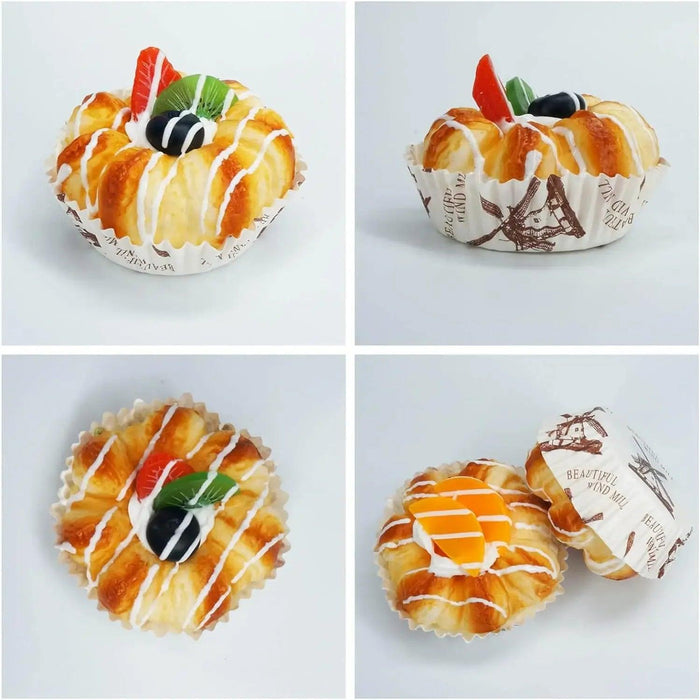 Realistic Faux Bakery Decor Set - 6 Lifelike Food Props for Kitchen and Shop Display
