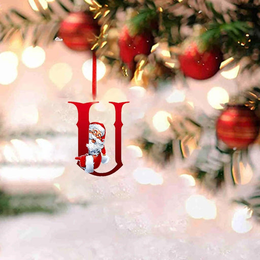 Personalized Santa Hat Alphabet Ornaments for Holiday Tree Decoration