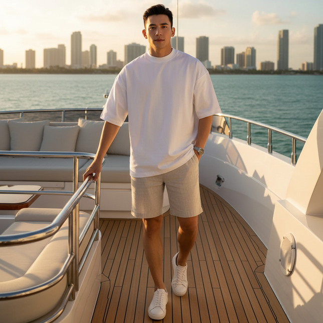 Men's 425 GSM Heavyweight Cotton T-Shirt — Short Sleeve Crew Neck