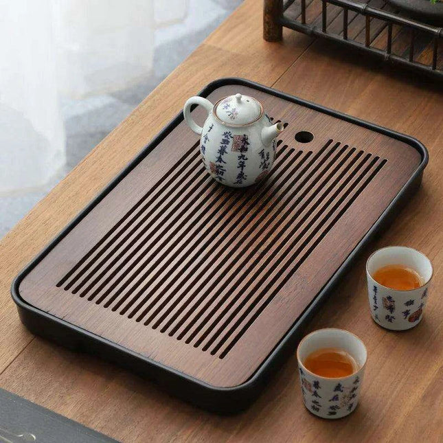 Elegant Wooden Tea Set with Nordic Coasters and Mess-Free Serving Design