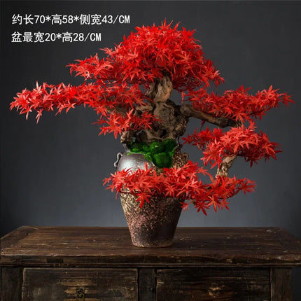 Exquisite Hut Retro Pine Bonsai Desktop Ornament - Zen Potted Decorati