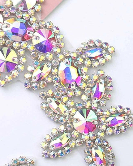 Sparkling Crystal-Studded Rhinestone Waist Appliqué Belt