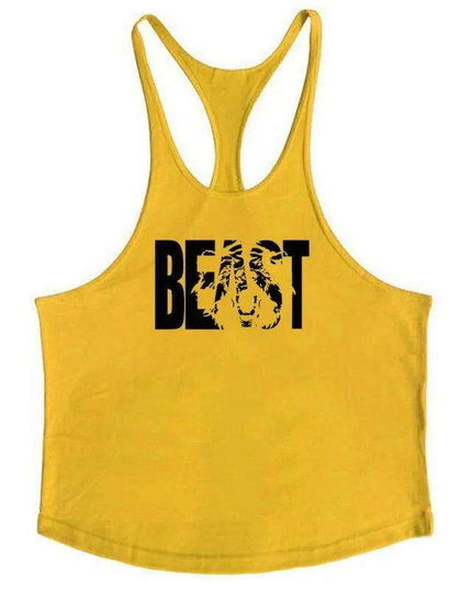 Men's Sleeveless Cotton Tank Top for Bodybuilding and Fitness - Muscle Stringer Vest