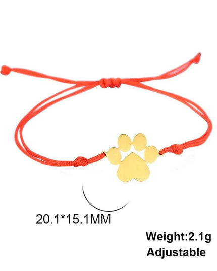 Paw Print Love Bracelet - Handcrafted Red Thread Jewelry for Pet Enthusiasts and Couples