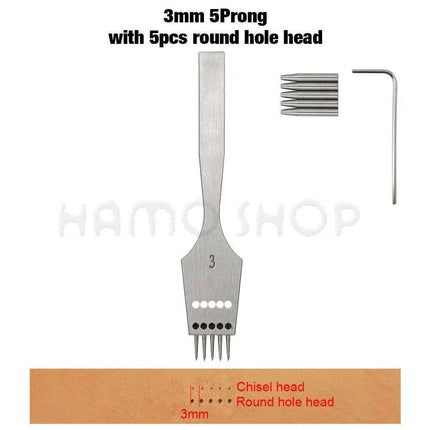 Premium Interchangeable Round Chisel Tool Set for Leather Crafting
