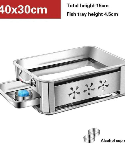 Deluxe Stainless Steel Fish Grilling Kit with Infusion Tray and Korean BBQ Features