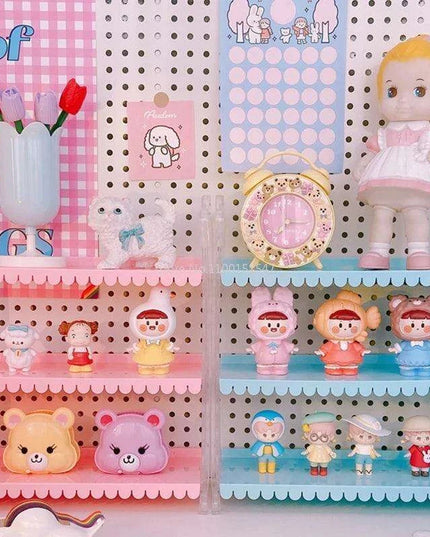 Chic Pink Lace 3-Tier Organizer for Dolls and Cosmetics